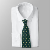 Cravate Monogramme élégant luxe vert foncé or (Attaché)