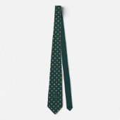 Cravate Monogramme élégant luxe vert foncé or (Devant)