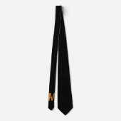 Cravate Monogramme Élégant Noir Orange (Dos)