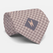 Cravate Monogramme en gris clair et en taupe (Roulé)