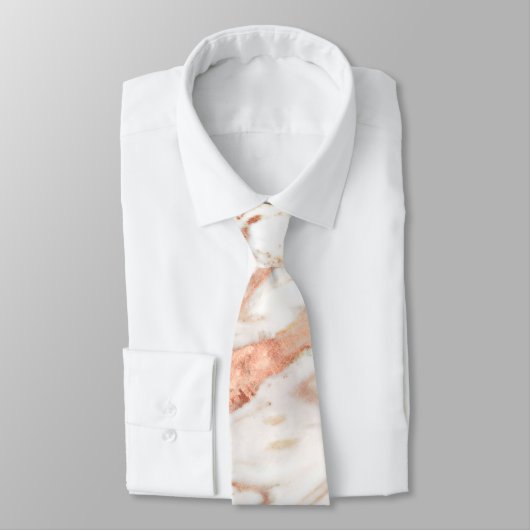 Cravate Monogramme en marbre or Rose en cuivre élégant (Attaché)
