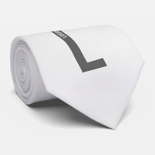 Cravate Monogramme et nom personnalisés gras modernes (Roulé)