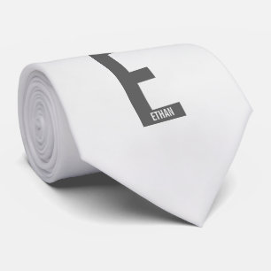 Cravate Monogramme et nom personnalisés modernes