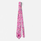 Cravate Monogramme Floral Abstrait Rose (Devant)