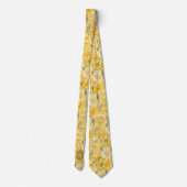 Cravate Monogramme Floral Jaune Crème (Dos)