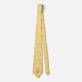 Cravate Monogramme floral jaune moutarde (Devant)