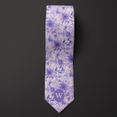 Cravate Monogramme Floral Lavande