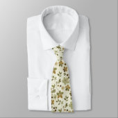Cravate Monogramme Floral Moderne de Feuilles d'Automne (Attaché)