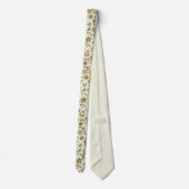 Cravate Monogramme Floral Moderne de Feuilles d'Automne (Dos)
