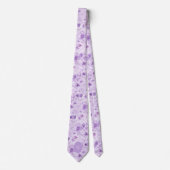 Cravate Monogramme floral pourpre abstrait (Devant)