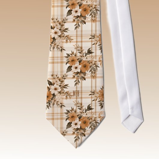 Cravate Monogramme Flores Automne-Automne Plaid Motif Neck