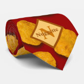 Cravate Monogramme Funny Chicken Nugget Motif (Roulé)