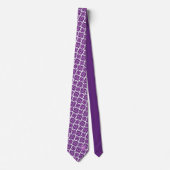 Cravate Monogramme géométrique violet et rose (Devant)