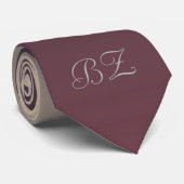 Cravate Monogramme gris-beige gris mauve Ombre (Roulé)