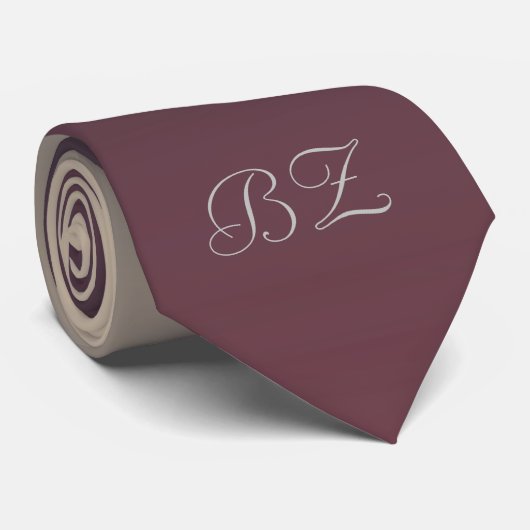 Cravate Monogramme gris-beige gris mauve Ombre (Roulé)