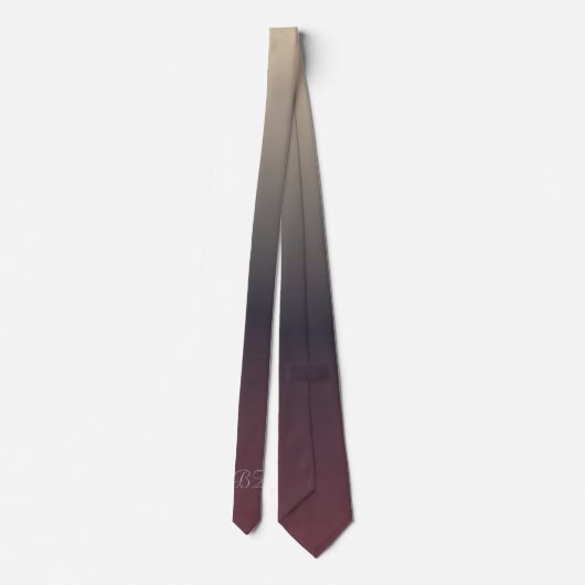 Cravate Monogramme gris-beige gris mauve Ombre (Dos)
