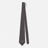 Cravate Monogramme Gris Charbon (Devant)