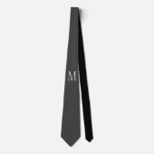 Cravate Monogramme Gris foncé Cadeau spécial Bien-aimés (Devant)