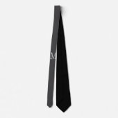 Cravate Monogramme Gris foncé Cadeau spécial Bien-aimés (Dos)