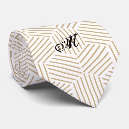 Cravate Monogramme Hexagonal Linked Motif Custom (Roulé)