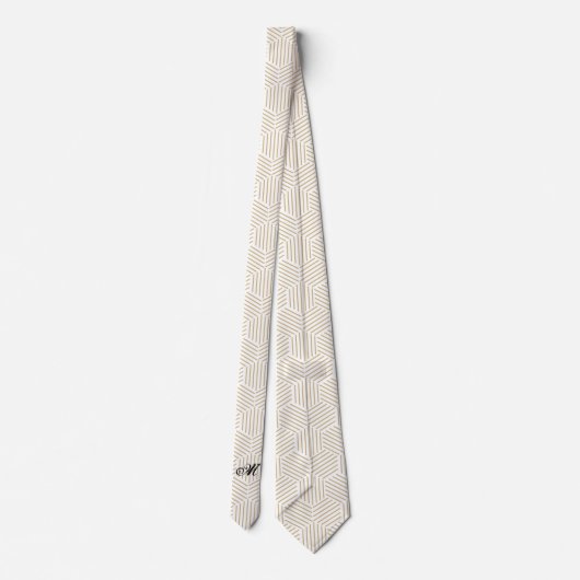 Cravate Monogramme Hexagonal Linked Motif Custom (Dos)