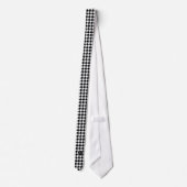 Cravate Monogramme imprimé sur Houndstooth noir et blanc (Dos)