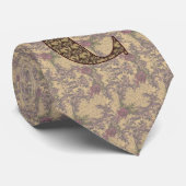 Cravate Monogramme Initial C Élégant Floral Vintage (Roulé)
