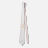 Cravate Monogramme initial professionnel couleur or et pas (Devant)