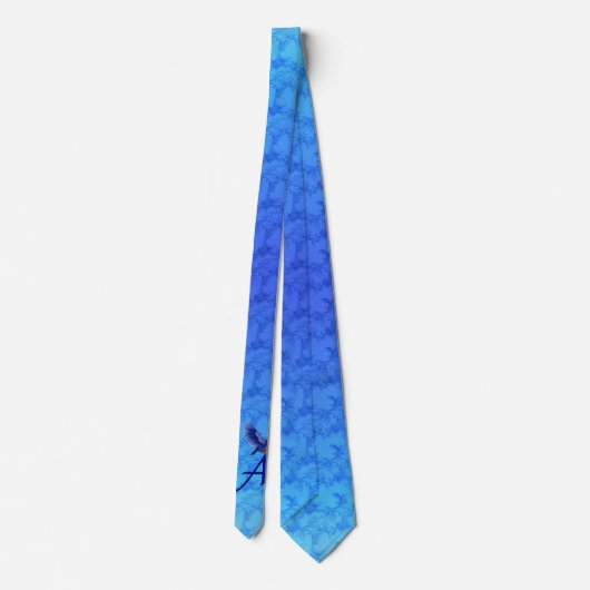 Cravate Monogramme initiale A Bluebird (Dos)