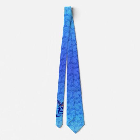 Cravate Monogramme initiale B Bluebird (Dos)