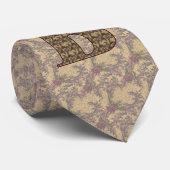 Cravate Monogramme Initiale B Élégant Floral Vintage (Roulé)
