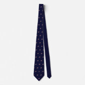 Cravate Monogramme initiale bleu de l'entraîneur de jockey (Devant)
