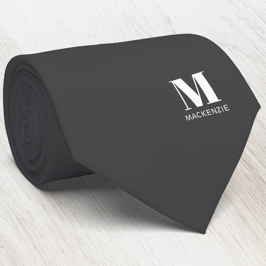 Cravate Monogramme Initiale Moderne Crête Personnalisée Gr