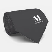 Cravate Monogramme Initiale Moderne Crête Personnalisée Gr (Roulé)