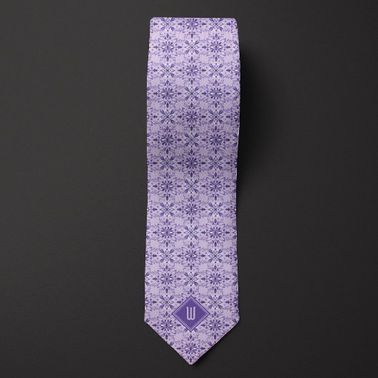 Cravate Monogramme inspiré de la lavande violette