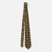 Cravate Monogramme Kaki & Coral Design Motif unique Hommes (Dos)