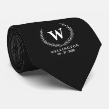 Monogramme Mariage Date Classique Noir Blanc Lauri