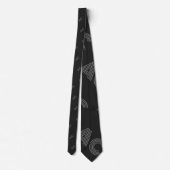 Cravate Monogramme moderne noir et gris (Dos)
