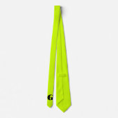 Cravate Monogramme moderne noir | Neon Lime jaune (Dos)