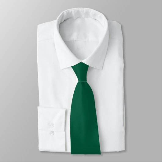Cravate Monogramme moderne solide minimal d'épinette vert (Attaché)