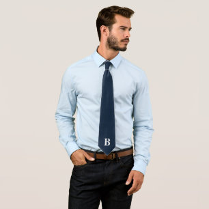 Cravate Monogramme Monogramme tendance Initiales bleu mari
