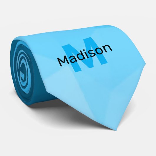 Cravate Monogramme motif de maillage cygne bleu (Roulé)