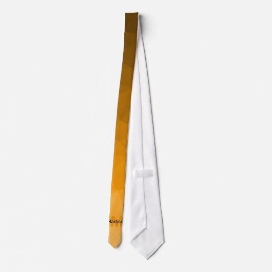 Cravate Monogramme motif de maillage de géométrie orange (Dos)