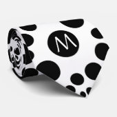 Cravate Monogramme Motif de points noirs et blancs (Roulé)