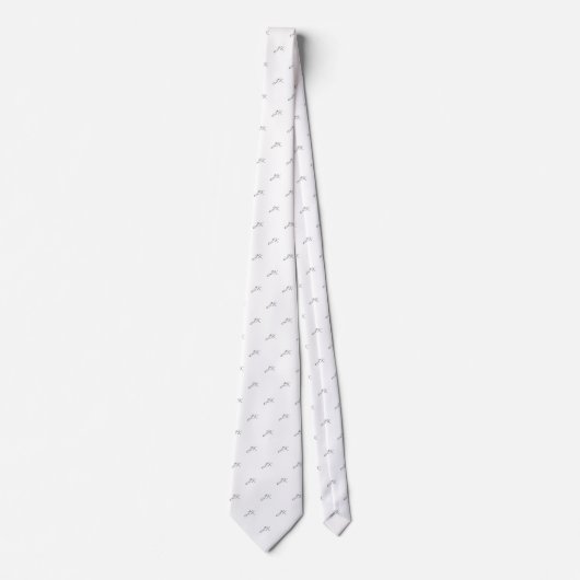 Cravate Monogramme Motif gris ardoise blanche (Devant)