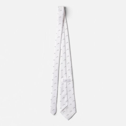 Cravate Monogramme Motif gris ardoise blanche (Dos)