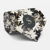 Cravate Monogramme noir, blanc et blanc (Roulé)