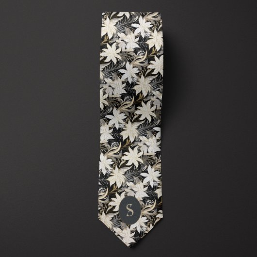 Cravate Monogramme noir, blanc et blanc