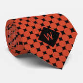 Cravate Monogramme Orange Business Circles (Roulé)