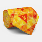 Cravate Monogramme orange et jaune Abstrait (Roulé)